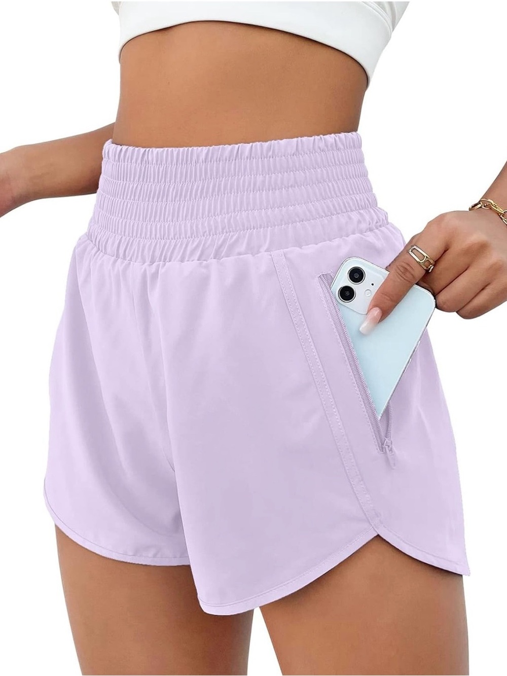 Set of 2 of Pastel Athletic Shorts - Mint & Lavender - Picture 2 of 5